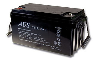 A 12Volt 65Ah Sealed Lead Acid Battery on a white background, showcasing its design and specifications.