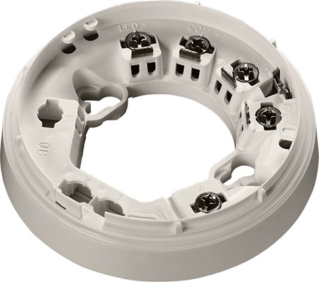 A white circular plate featuring four holes and four screws, labeled as Apollo Orbis Marine TimeSaver Baser.