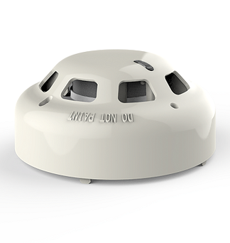 A white dome featuring a central hole, representing the Hochiki Marine Smoke Detector model SOC-E3NM.