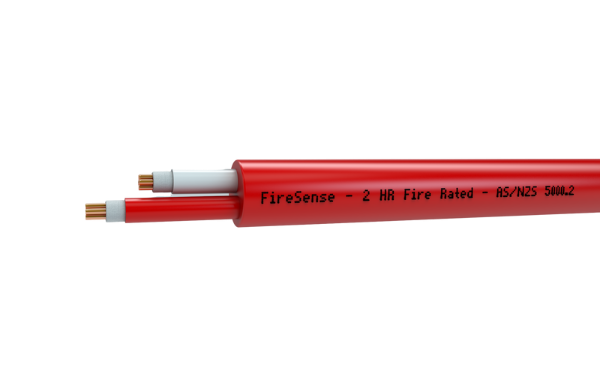 Fire rated cable, 1.50mm, 2C, white stripe, 500m, suitable for fire safety applications and installations.